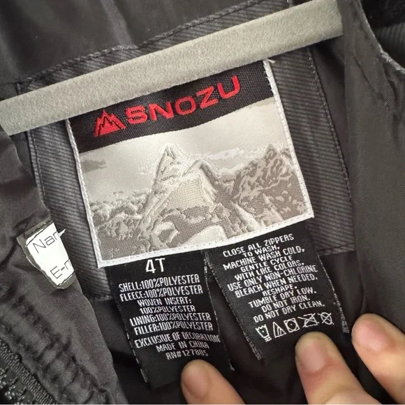 Snow Bib Pants 4T Weather Resistant Adjustable Zip Closure Snozu Winter Sporty - Picture 9 of 12